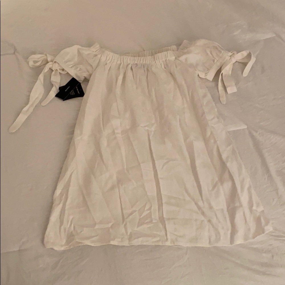 Al Fresco Evenings Ivory Off-The-Shoulder Dress